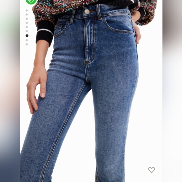 Desigual NWT Flared Floral Cala Cropped Jeans Boho 4 - Picture 5 of 9